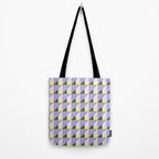 Lavender Triangle Pattern  Calm Geometric Abstract in Cream yellow and Olive Green Tote Bag Gallery Image 2