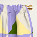 Lavender Triangle Pattern  Calm Geometric Abstract in Cream yellow and Olive Green Window Curtain Gallery Image 2