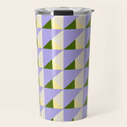 Lavender Triangle Pattern  Calm Geometric Abstract in Cream yellow and Olive Green Travel Mug Gallery Image 1