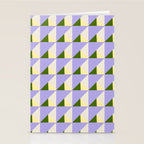 Lavender Triangle Pattern  Calm Geometric Abstract in Cream yellow and Olive Green Stationery Card Gallery Image 2