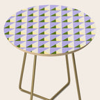 Lavender Triangle Pattern  Calm Geometric Abstract in Cream yellow and Olive Green Side Table Gallery Image 2