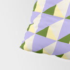 Lavender Triangle Pattern  Calm Geometric Abstract in Cream yellow and Olive Green Pillow Sham Gallery Image 4