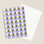 Lavender Triangle Pattern  Calm Geometric Abstract in Cream yellow and Olive Green Stationery Card Gallery Image 2