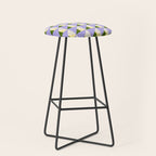 Lavender Triangle Pattern  Calm Geometric Abstract in Cream yellow and Olive Green Stool Gallery Image 1