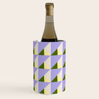 Lavender Triangle Pattern  Calm Geometric Abstract in Cream yellow and Olive Green Wine Chiller Gallery Image 3