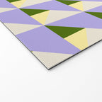 Lavender Triangle Pattern  Calm Geometric Abstract in Cream yellow and Olive Green Welcome Mat Gallery Image 2