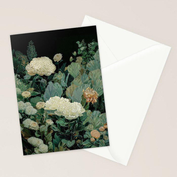 Japandi Wall Art Floral Print Maximalist Botanical Sage Green Flower Painting Japanese Forest poster Stationery Card Gallery Image 2