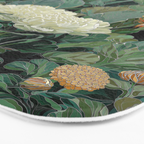 Japandi Wall Art Floral Print Maximalist Botanical Sage Green Flower Painting Japanese Forest poster Bath Mat Gallery Image 3
