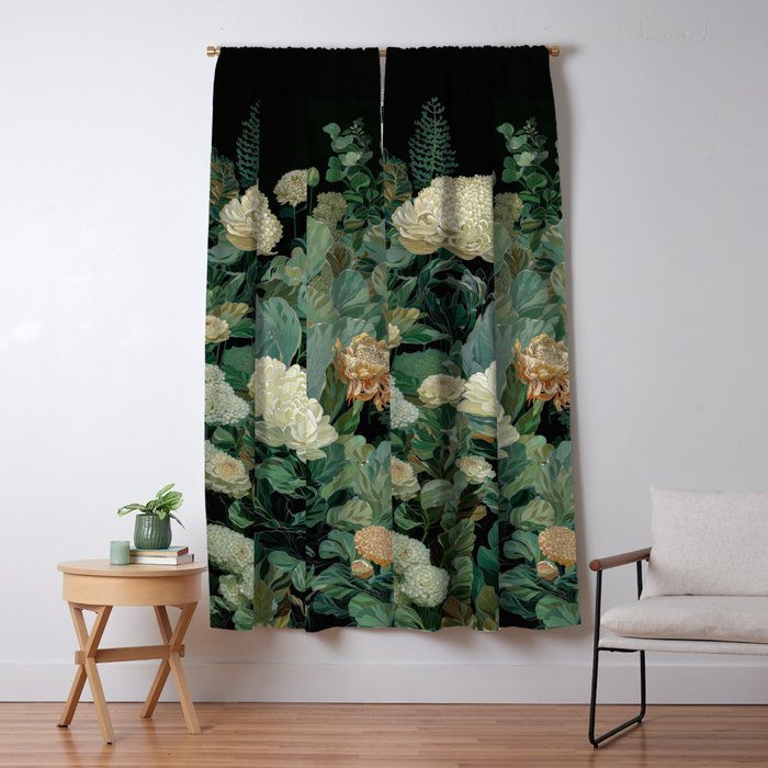Japandi Wall Art Floral Print Maximalist Botanical Sage Green Flower Painting Japanese Forest poster Window Curtain Gallery Image 5
