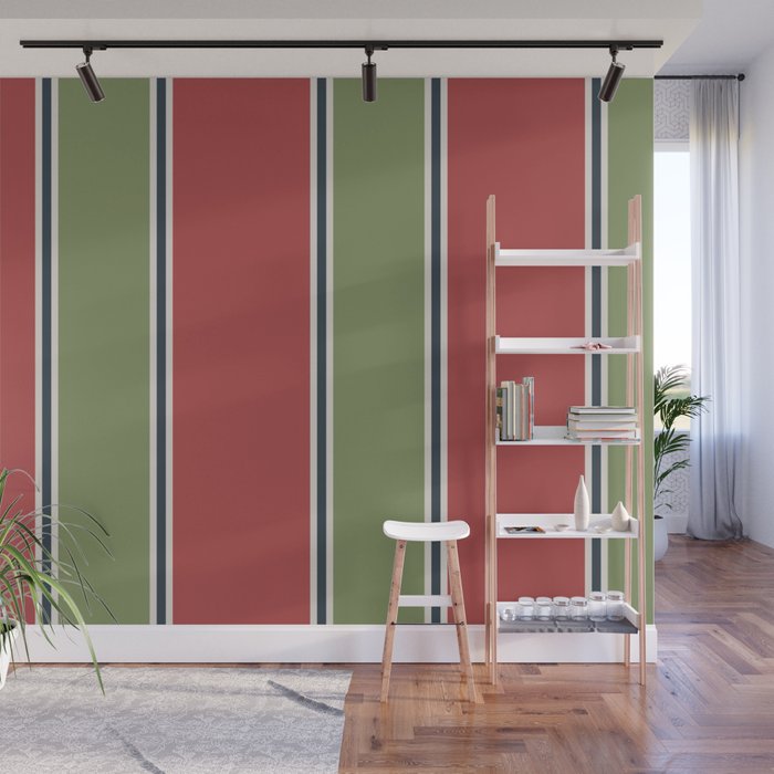Christmas Stripes Winter 2025 Wall Mural Gallery Image 1