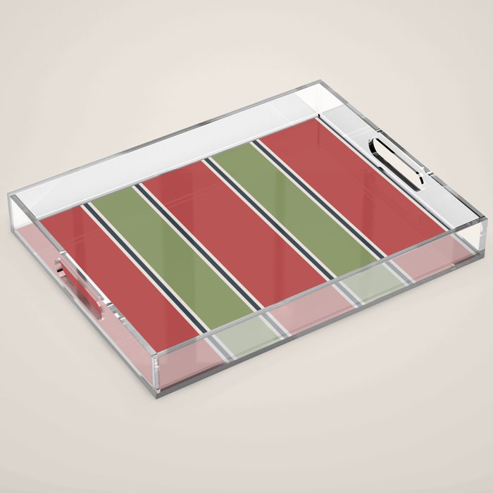 Christmas Stripes Winter 2025 Acrylic Tray Gallery Image 1