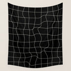 Warp Grid: Midnight Black Edition Wall Tapestry Gallery Image 4