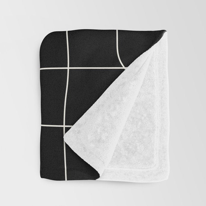 Warp Grid: Midnight Black Edition Throw Blanket Gallery Image 3