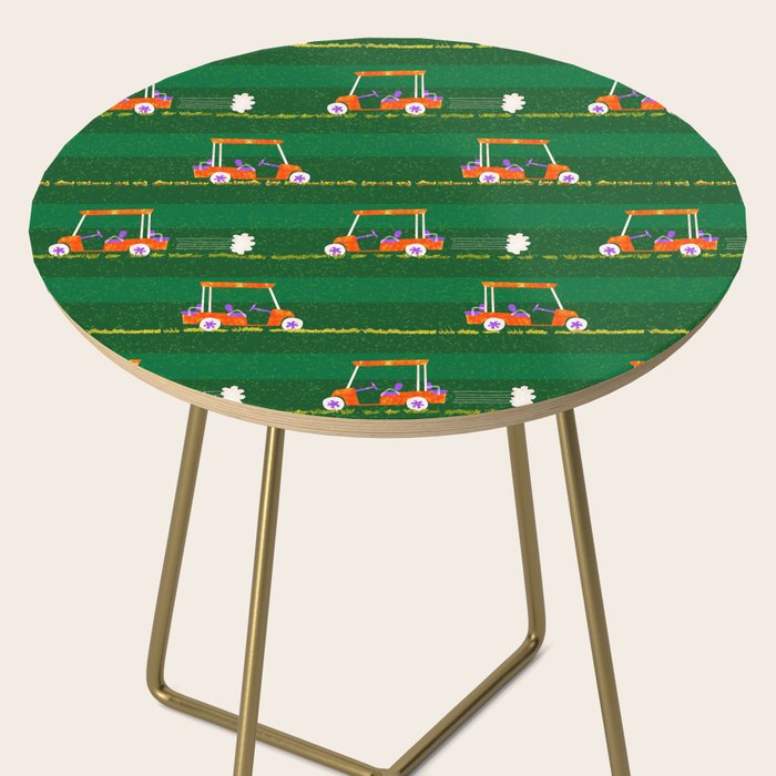 Retro Golf Cart Rides in Emerald Green & Orange Side Table Gallery Image 2