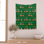 Retro Golf Cart Rides in Emerald Green & Orange Wall Tapestry Gallery Image 2