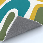 Retro Copacetic Mid Century Modern Abstract Mustard Olive Teal Rug Gallery Image 4