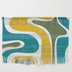 Retro Copacetic Mid Century Modern Abstract Mustard Olive Teal Wall Hanging Gallery Image 1