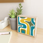 Retro Copacetic Mid Century Modern Abstract Mustard Olive Teal Mini Art Print Gallery Image 2