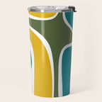 Retro Copacetic Mid Century Modern Abstract Mustard Olive Teal Travel Mug Gallery Image 2