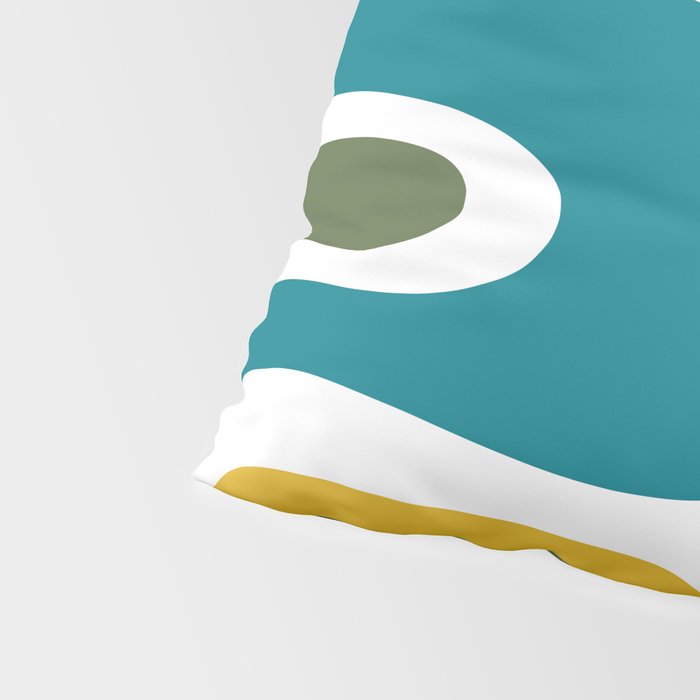 Retro Copacetic Mid Century Modern Abstract Mustard Olive Teal Pillow Sham Gallery Image 4