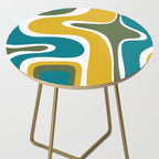 Retro Copacetic Mid Century Modern Abstract Mustard Olive Teal Side Table Gallery Image 2