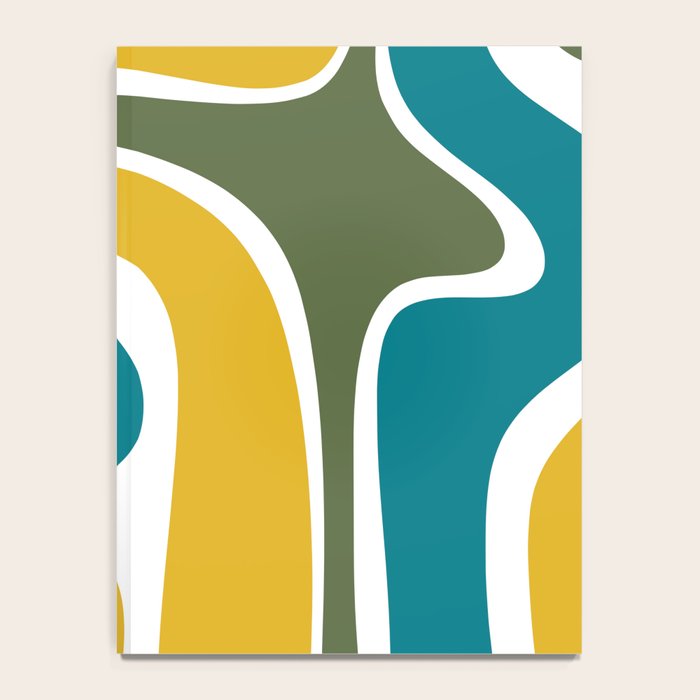 Retro Copacetic Mid Century Modern Abstract Mustard Olive Teal Notebook Gallery Image 4
