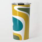 Retro Copacetic Mid Century Modern Abstract Mustard Olive Teal Travel Mug Gallery Image 1