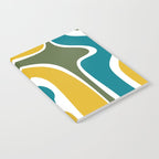Retro Copacetic Mid Century Modern Abstract Mustard Olive Teal Notebook Gallery Image 2