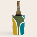 Retro Copacetic Mid Century Modern Abstract Mustard Olive Teal Wine Chiller Gallery Image 3