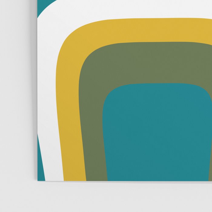 Retro Copacetic Mid Century Modern Abstract Mustard Olive Teal Poster Gallery Image 3