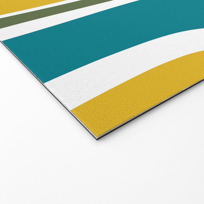 Retro Copacetic Mid Century Modern Abstract Mustard Olive Teal Welcome Mat Gallery Image 2