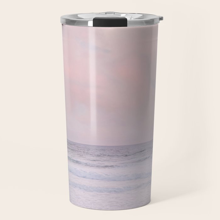 Huntington Beach Pink Sunset - California Ocean Landscape Photography Travel Mug Gallery Image 1
