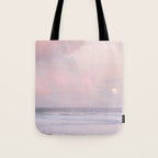 Huntington Beach Pink Sunset - California Ocean Landscape Photography Tote Bag Gallery Image 1