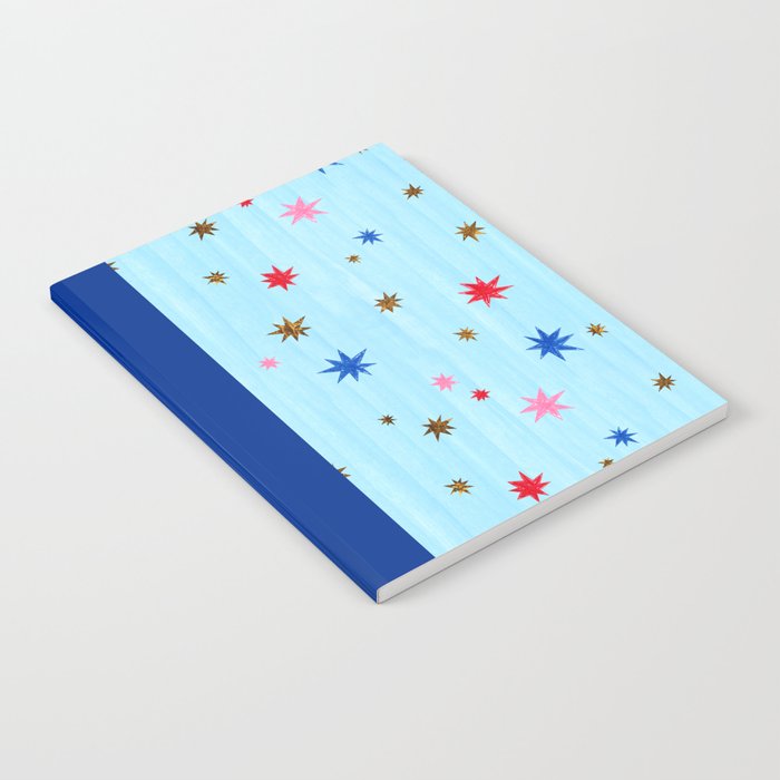 Celestial Star Twinkle in Sky Blue Watercolor Notebook Gallery Image 1
