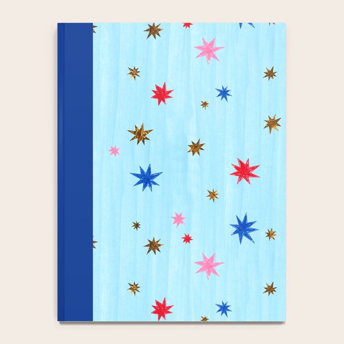 Celestial Star Twinkle in Sky Blue Watercolor Notebook Gallery Image 4