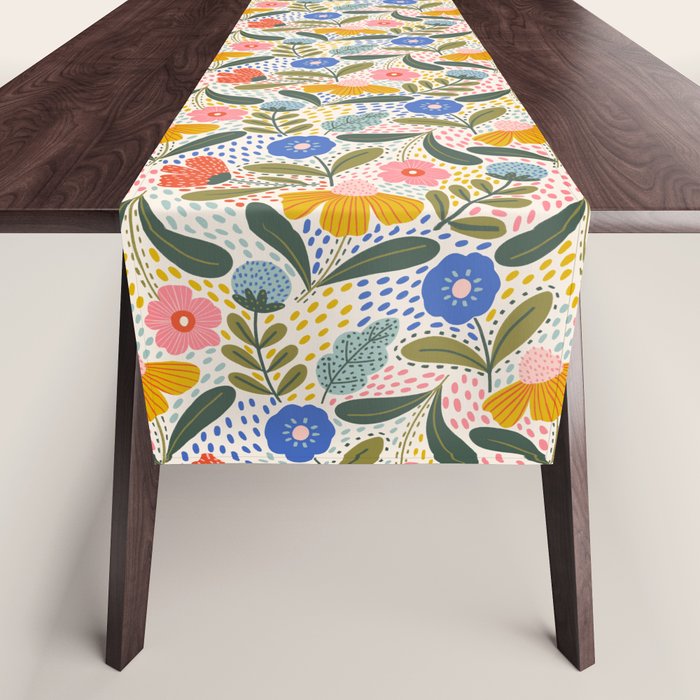 Oh Happy day - Floral pattern  Table Runner Gallery Image 1