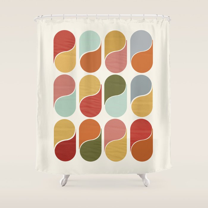 Colorful modern abstract Shower Curtain Gallery Image 1