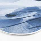 Rustic Country Barn Painting in Navy Blue Bath Mat Gallery Image 3