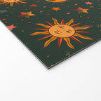 Folk Moon and Star Print in Teal Welcome Mat Gallery Image 2