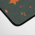 Folk Moon and Star Print in Teal Desk Mat Gallery Image 4
