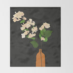 Branches Blooming Black Throw Blanket Gallery Image 2