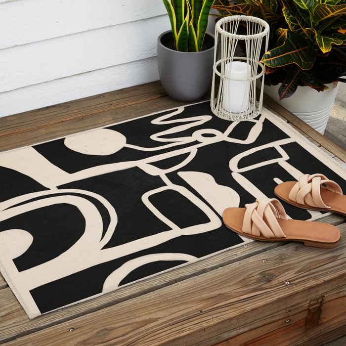 Abstract Lines 1 Outdoor Rug Gallery Image 2
