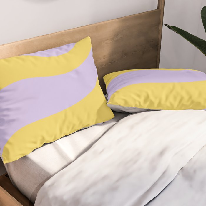 Wavy Land - Lime & Lilac Pillow Sham Gallery Image 2