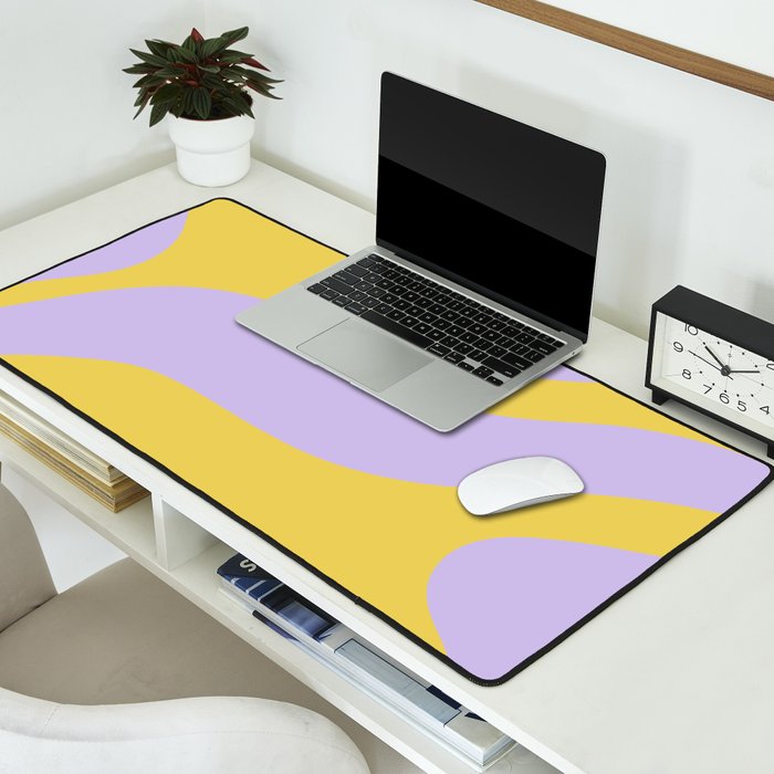 Wavy Land - Lime & Lilac Desk Mat Gallery Image 2