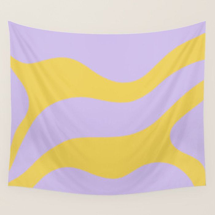 Wavy Land - Lime & Lilac Wall Tapestry Gallery Image 4