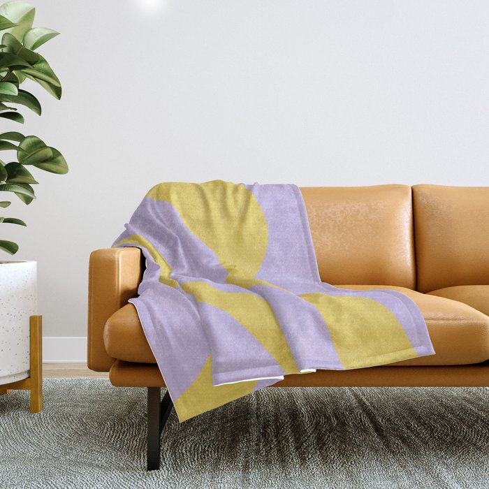 Wavy Land - Lime & Lilac Throw Blanket Gallery Image 1