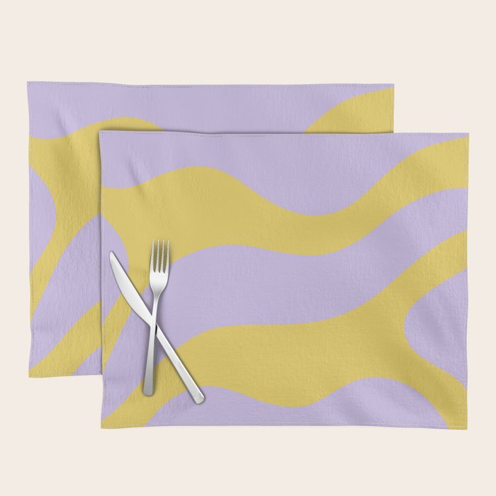 Wavy Land - Lime & Lilac Placemat Gallery Image 1
