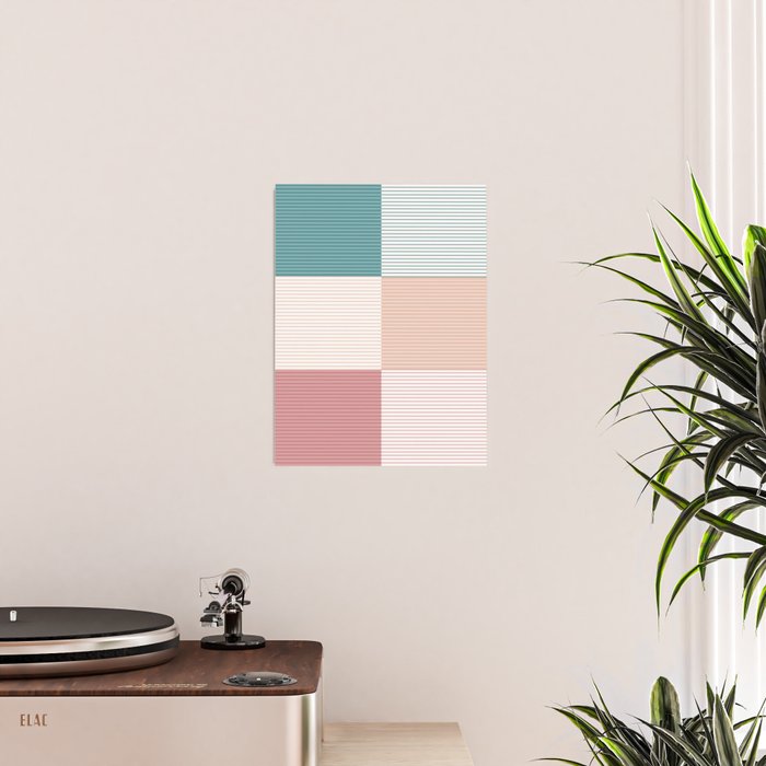 Color Block Line Pattern XIII Poster Gallery Image 2