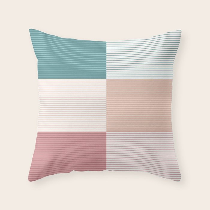 Color Block Line Pattern XIII Throw Pillow Gallery Image 6
