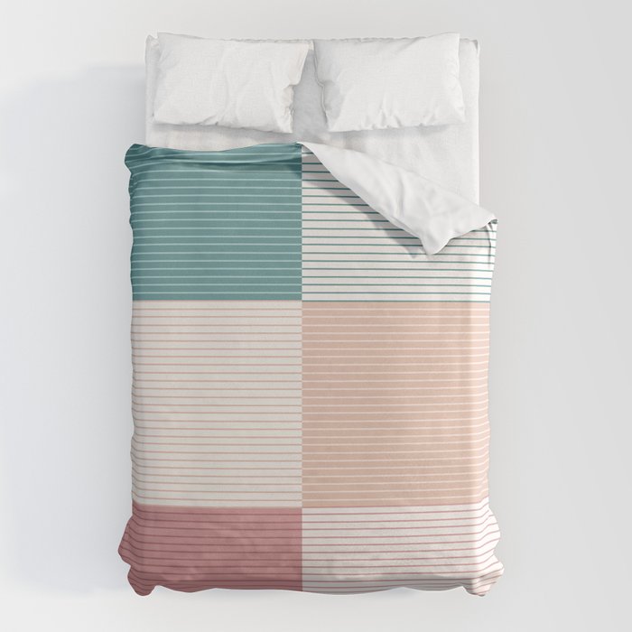 Color Block Line Pattern XIII Duvet Cover Gallery Image 6